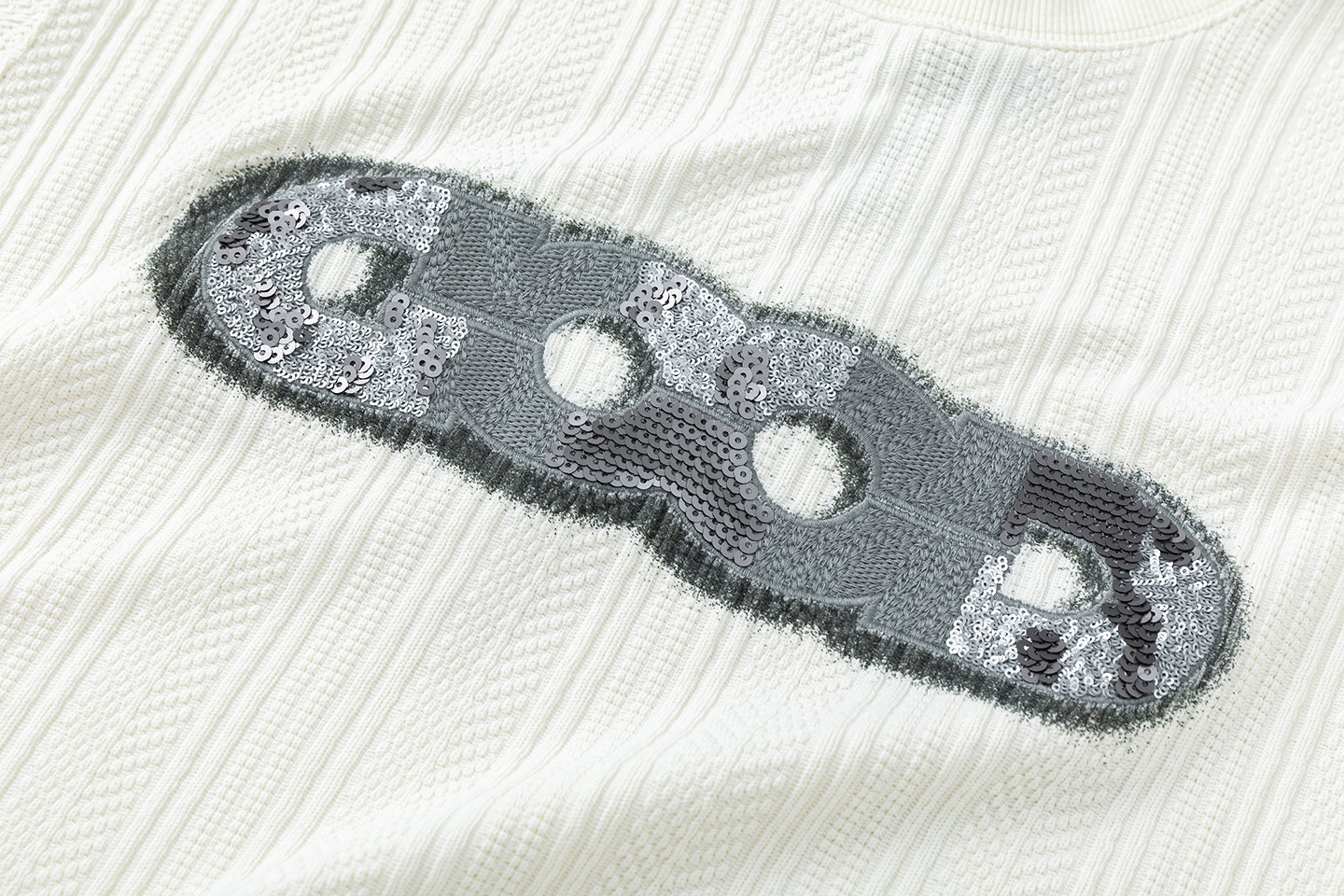 GOODBRAND25Fw拼接珠片针织长袖 黑色 杏色