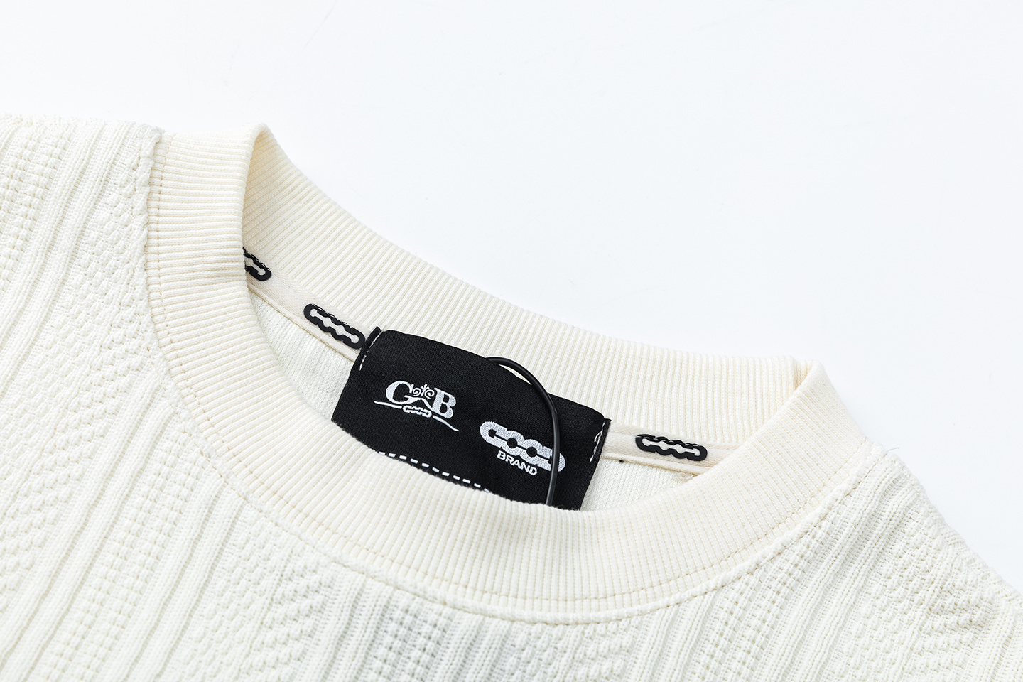 GOODBRAND25Fw拼接珠片针织长袖 黑色 杏色