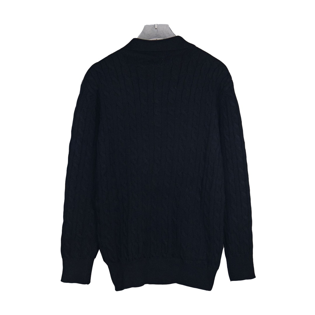 RalphLauren/拉夫劳伦25Fw麻花纽扣POLO长袖 藏青 黑 白 灰