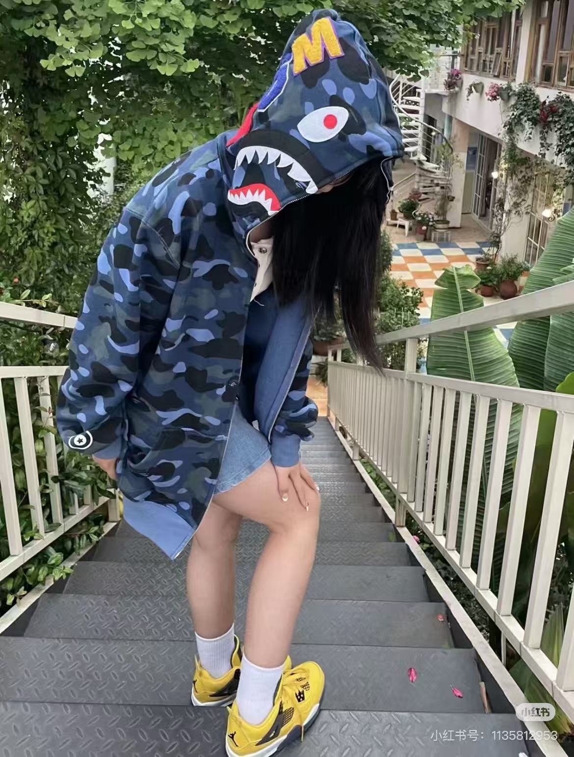 Bape美式潮牌单帽鲨鱼外套拉链-Chinese UA Cheap High Quatity Brand Clothes Bags handbags Sneakers wholesale wholesaler seller from China Factory suppliers Fashion Clothing Shoes best Quality Beautiful Price Bape美式潮牌单帽鲨鱼外套拉链