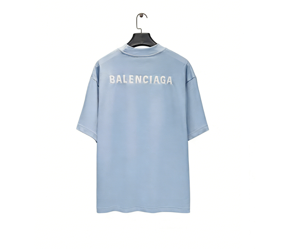 Balenciaga/巴黎世家前后刺绣短袖 杏色 深卡其 高级灰 黑色 白色 灰白 蓝色