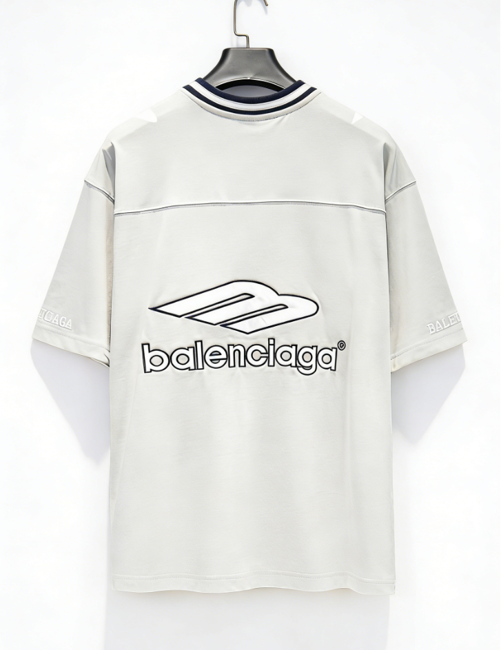 Balenciaga/巴黎世家 25Fw拼接球衣短袖 黑色 蓝色 浅灰