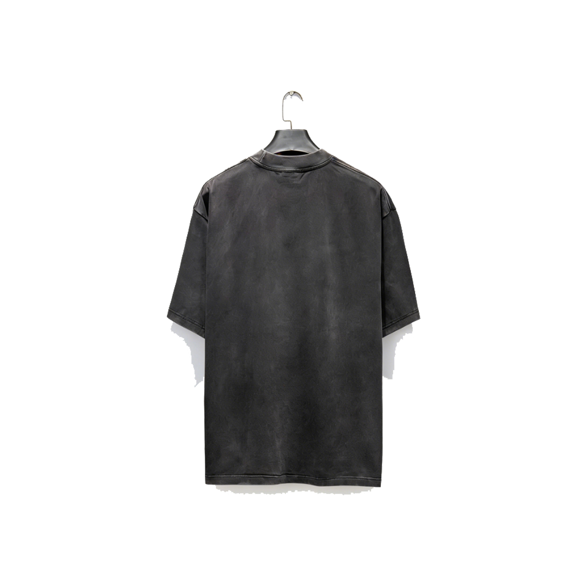 Balenciaga/巴黎世家 26ss水洗做旧白墨直喷短袖 水洗黑 灰白