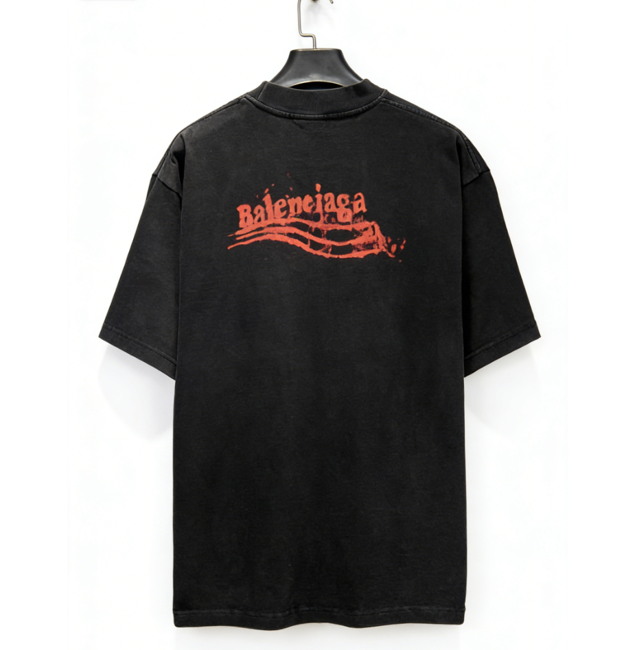 Balenciaga/巴黎世家 26ss 前后涂鸦喷墨短袖 水洗黑 蓝色-Chinese UA Cheap High Quatity Brand Clothes Bags handbags Sneakers wholesale wholesaler seller from China Factory suppliers Fashion Clothing Shoes best Quality Beautiful Price Balenciaga/巴黎世家 26ss 前后涂鸦喷墨短袖 水洗黑 蓝色