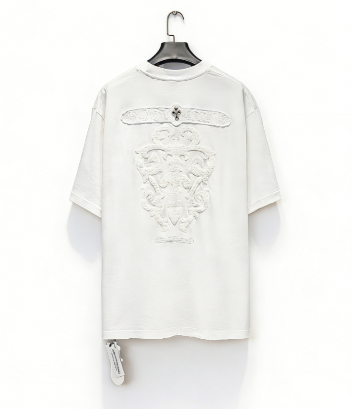 Chrome Hearts/克罗心重工做日磨破中空绣五金短袖-Chinese UA Cheap High Quatity Brand Clothes Bags handbags Sneakers wholesale wholesaler seller from China Factory suppliers Fashion Clothing Shoes best Quality Beautiful Price Chrome Hearts/克罗心重工做日磨破中空绣五金短袖