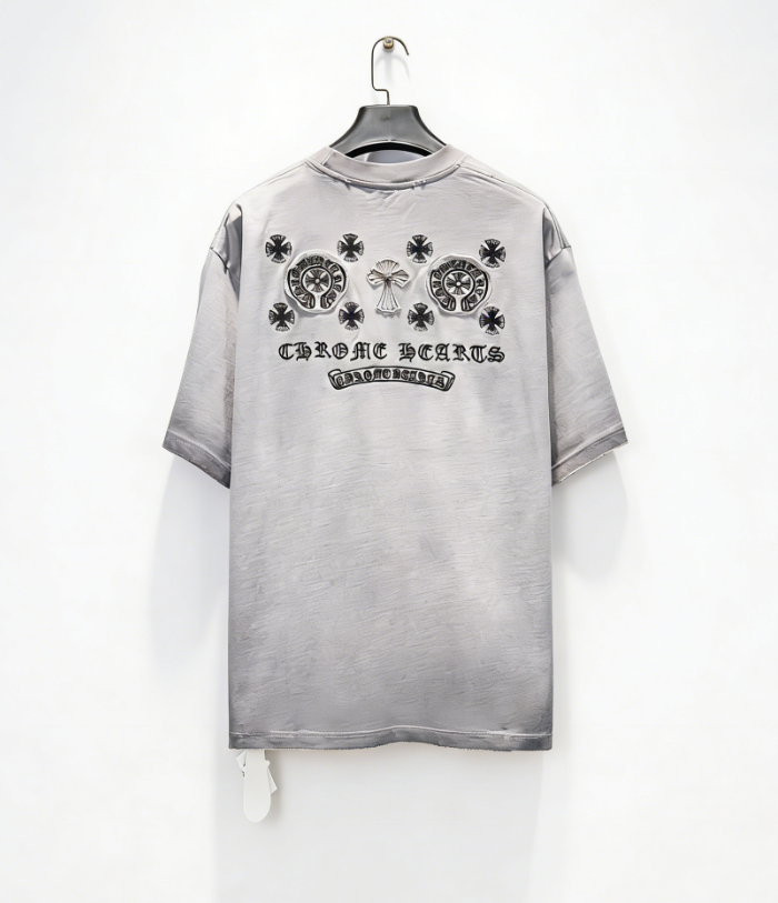 Chrome Hearts 克罗心 26ss 反底炒色贴布绣磨破短袖