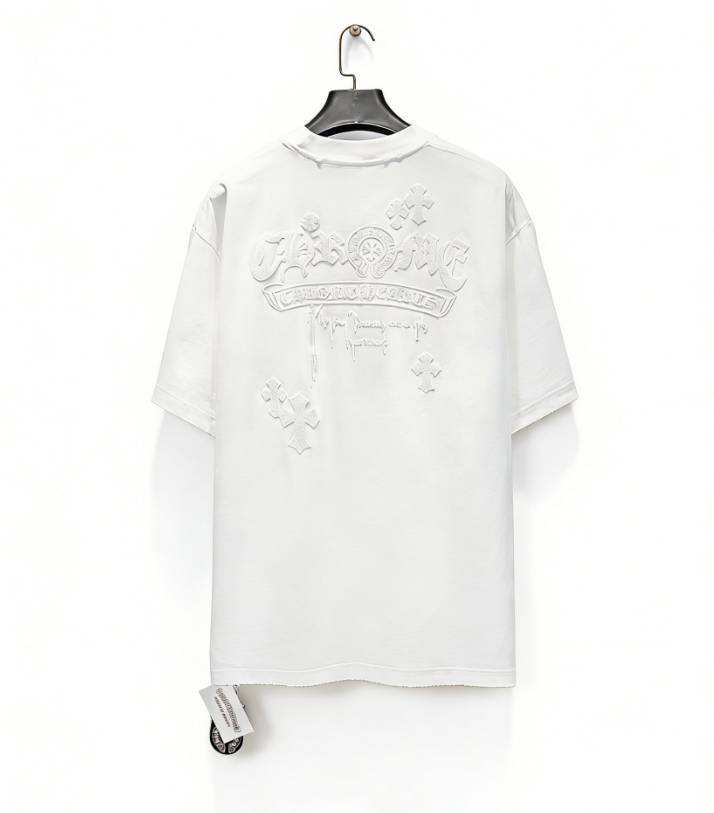 Chrome Hearts/克罗心 重工珠管中空绣磨破短袖-Chinese UA Cheap High Quatity Brand Clothes Bags handbags Sneakers wholesale wholesaler seller from China Factory suppliers Fashion Clothing Shoes best Quality Beautiful Price Chrome Hearts/克罗心 重工珠管中空绣磨破短袖