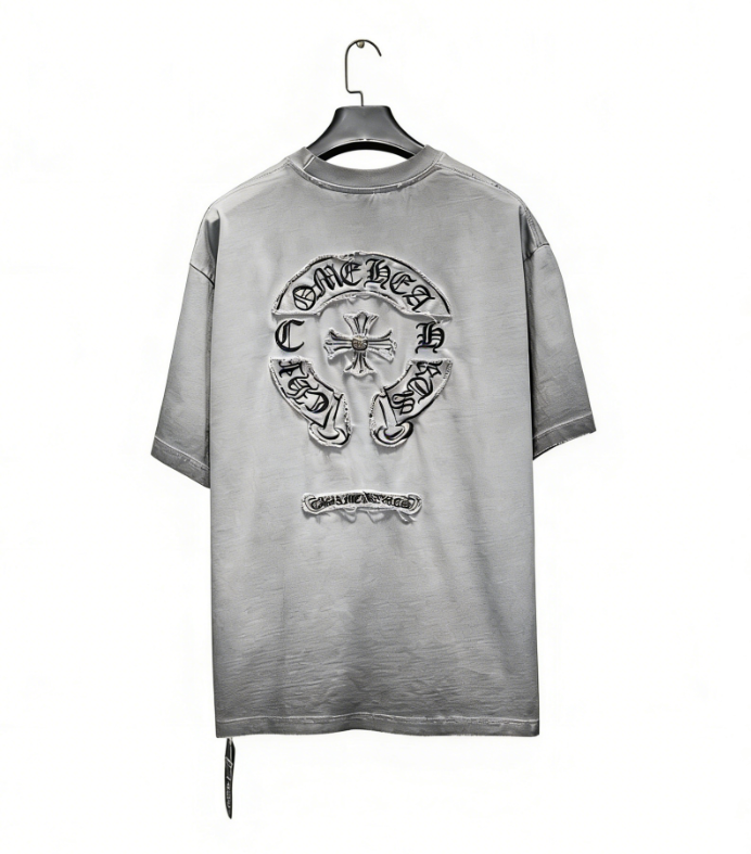 Chrome Hearts/克罗心 26ss 炒色贴布绣磨破五金短袖-莆田鞋,莆田鞋货源,高仿鞋,高仿鞋货源,安福档口,莆田高仿鞋,莆田鞋批发,高仿鞋批发,莆田高仿运动鞋,高仿运动鞋,莆田运动鞋 Chrome Hearts/克罗心 26ss 炒色贴布绣磨破五金短袖