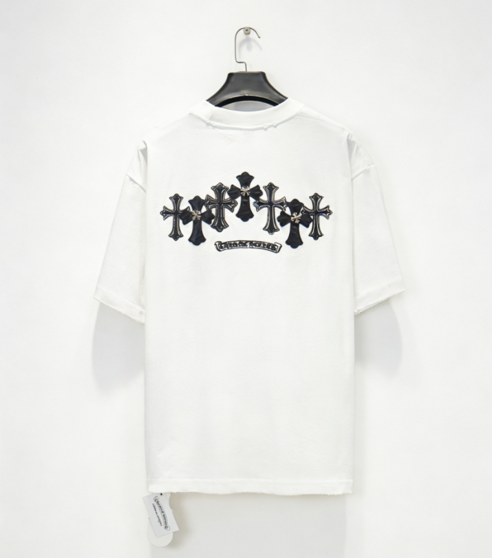 Chrome Hearts/克罗心 做旧磨破皮标绣五金短袖-Chinese UA Cheap High Quatity Brand Clothes Bags handbags Sneakers wholesale wholesaler seller from China Factory suppliers Fashion Clothing Shoes best Quality Beautiful Price Chrome Hearts/克罗心 做旧磨破皮标绣五金短袖