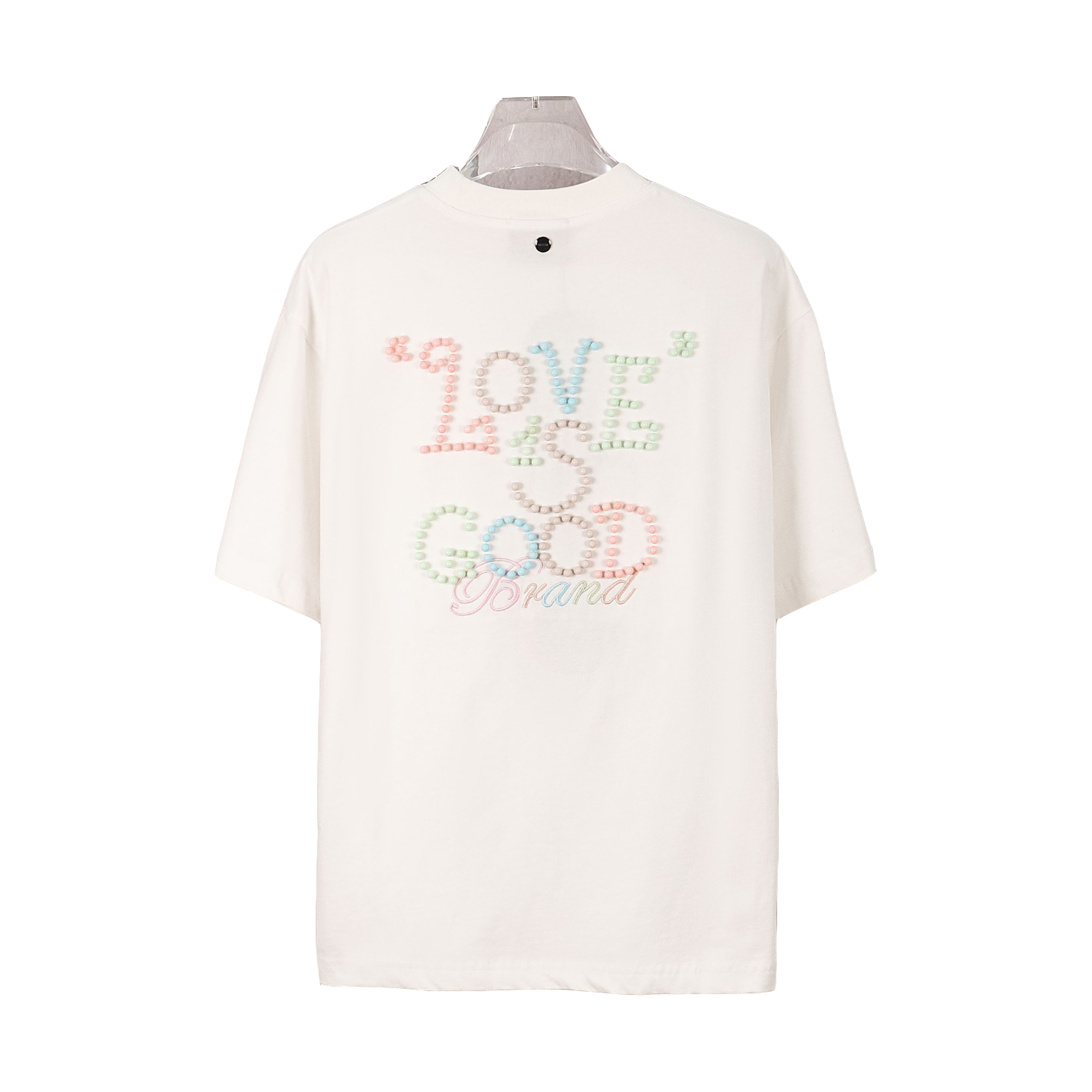 GOODBRAND 2025SS LOVE IS GOOD限定马卡龙彩色珍珠标语时尚短袖T恤-Chinese UA Cheap High Quatity Brand Clothes Bags handbags Sneakers wholesale wholesaler seller from China Factory suppliers Fashion Clothing Shoes best Quality Beautiful Price GOODBRAND 2025SS LOVE IS GOOD限定马卡龙彩色珍珠标语时尚短袖T恤