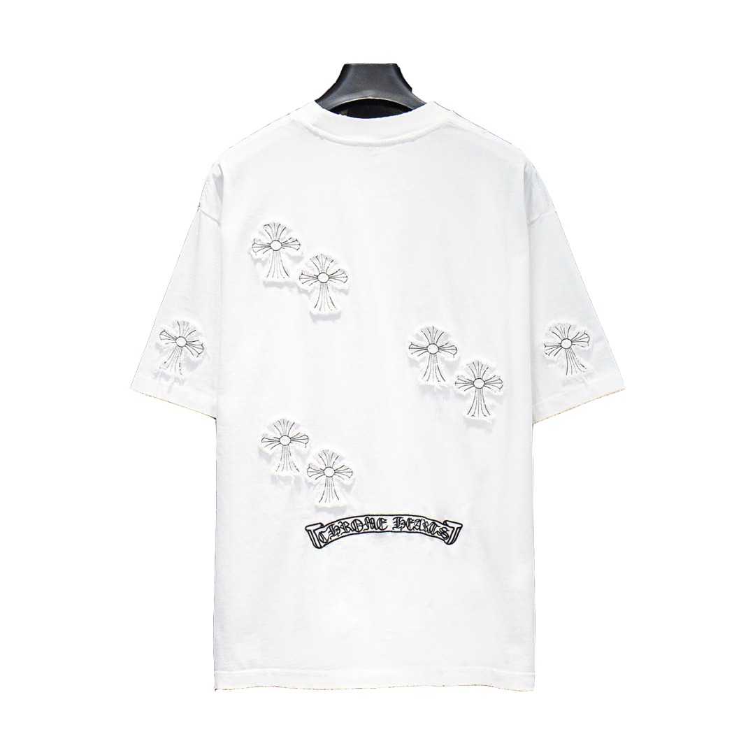 Chrome Hearts/克罗心 26SS 贴布多标圆领短袖-莆田鞋,莆田鞋货源,高仿鞋,高仿鞋货源,安福档口,莆田高仿鞋,莆田鞋批发,高仿鞋批发,莆田高仿运动鞋,高仿运动鞋,莆田运动鞋 Chrome Hearts/克罗心 26SS 贴布多标圆领短袖