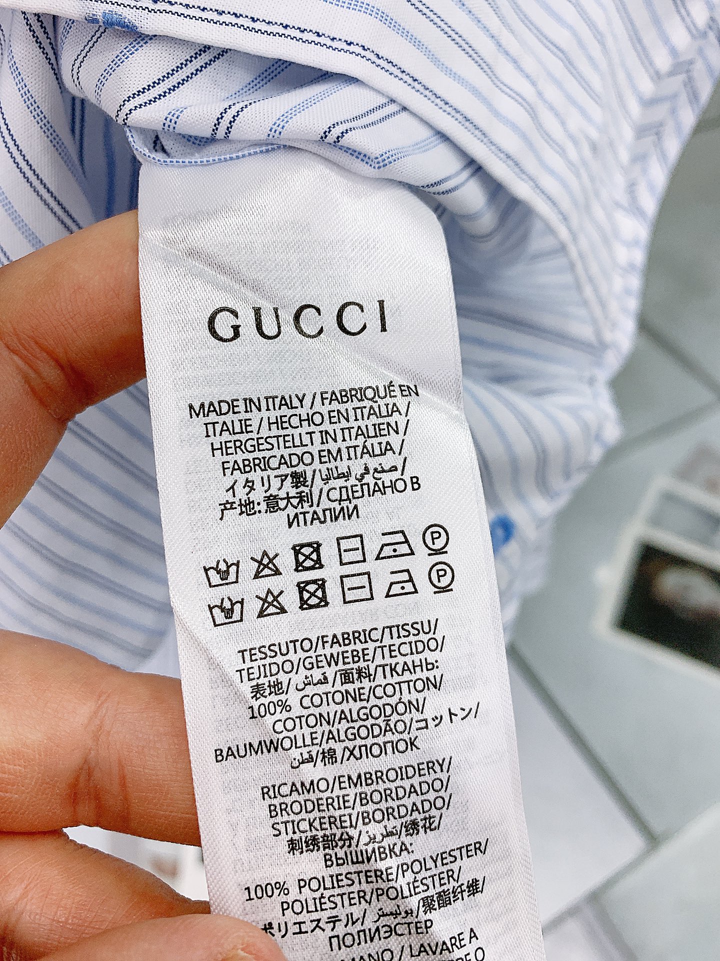 Gucci古驰2024SS春夏新品休闲条纹衬衫经典版型衬衫怎么穿都好看经典的款式每年都是爆款客供御用面料