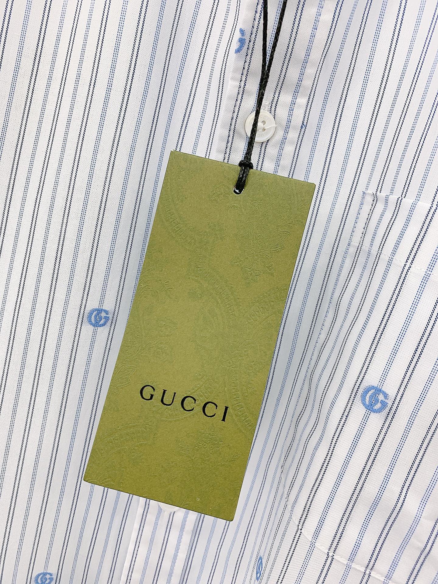 Gucci古驰2024SS春夏新品休闲条纹衬衫经典版型衬衫怎么穿都好看经典的款式每年都是爆款客供御用面料