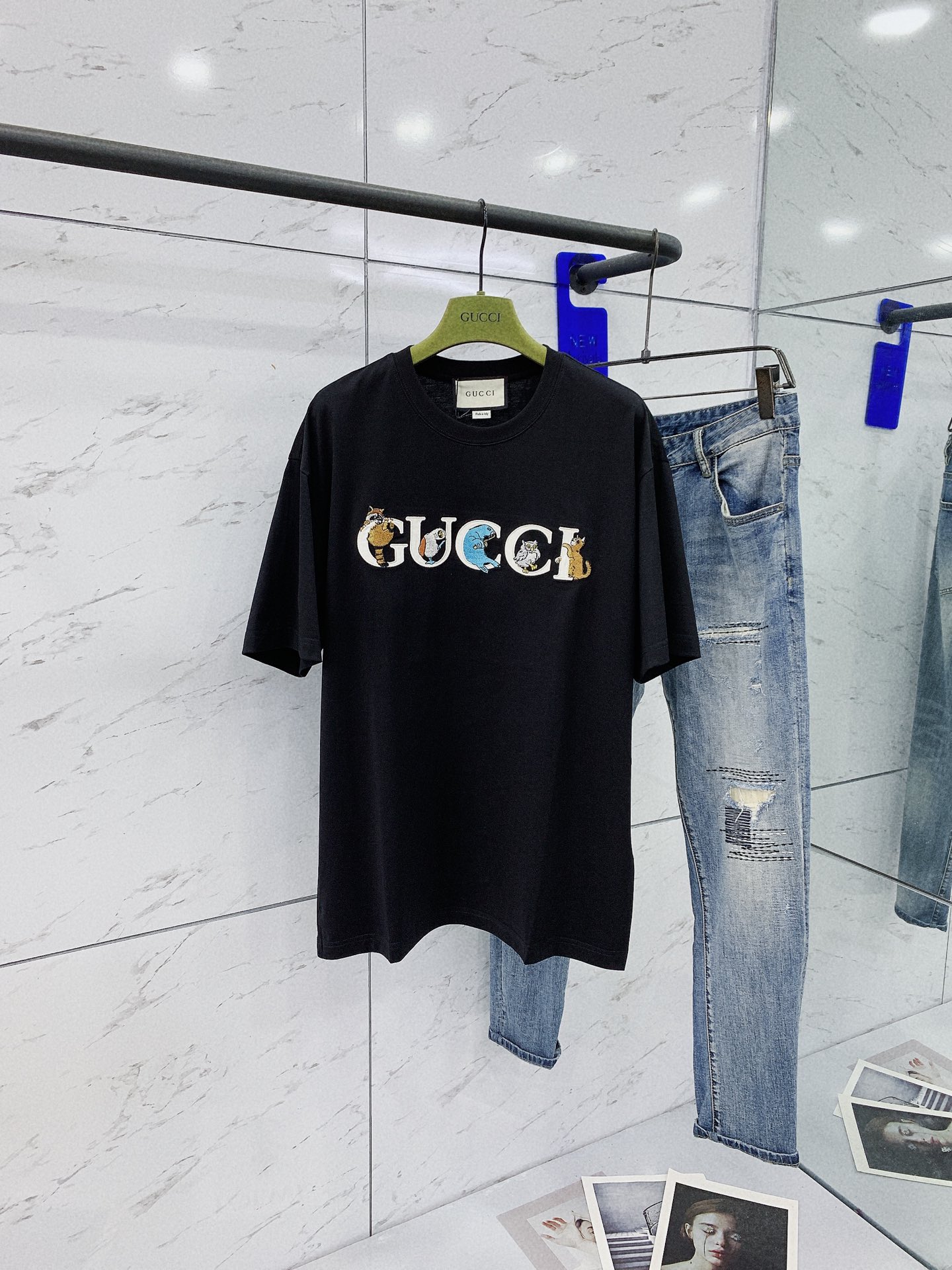 Gucci古驰2024SS春夏新品动物字母章仔刺绣短袖重磅级尤物单品官网在售系列奢侈一线大牌的御用面料厂