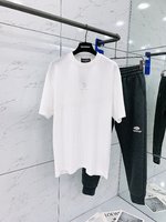 Balenciaga Buy
 Clothing T-Shirt Embroidery Unisex Spring/Summer Collection Fashion Short Sleeve