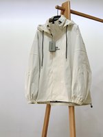 Balenciaga Clothing Coats & Jackets Windbreaker Embroidery Spring Collection Hooded Top