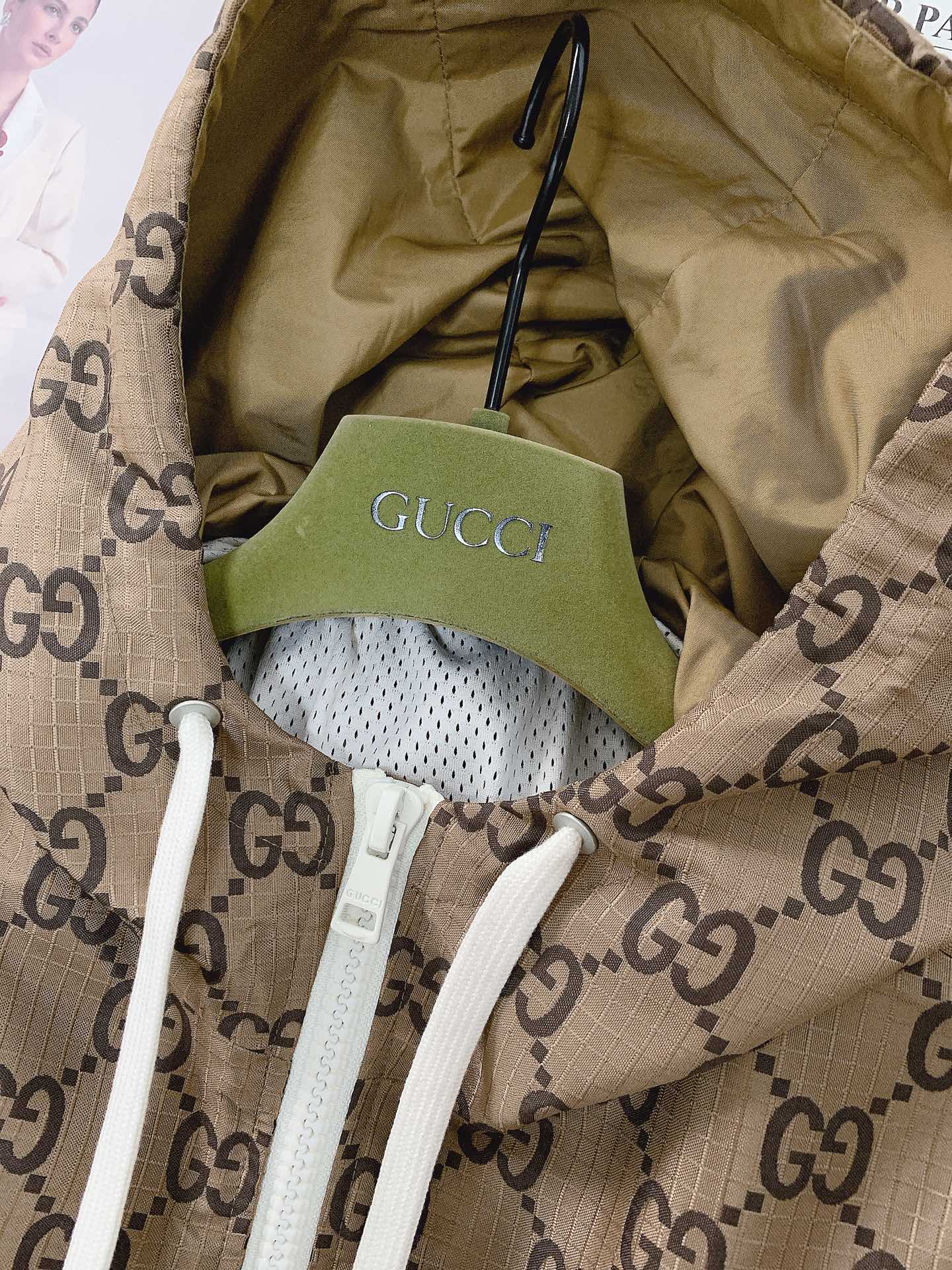 Gucci古驰2024SS早春新品满印GG连帽夹克外套重磅级尤物单品官网在售系列奢侈一线大牌的御用面料厂