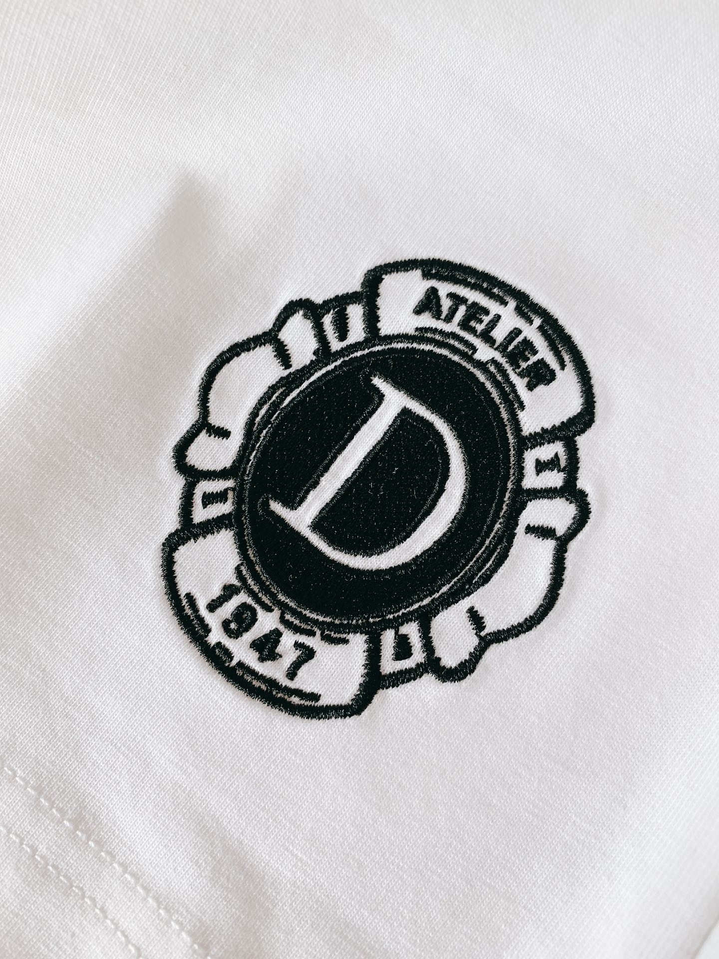 DiorHomme迪奥桀傲2024SS春夏新品限量走秀款T恤呈现运动风格采用米白色棉质和桑蚕丝混纺平纹针