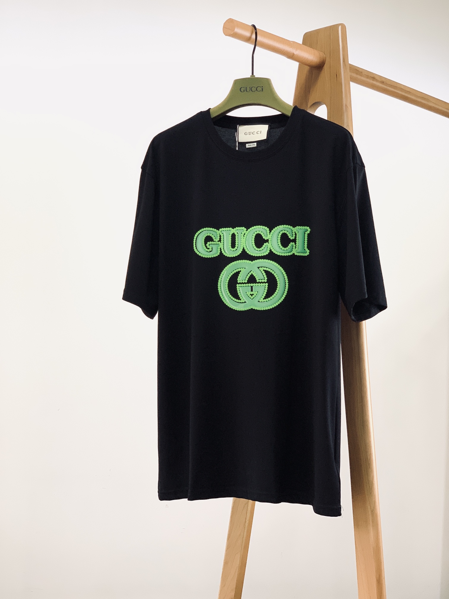 Gucci Clothing T-Shirt Embroidery Unisex Cotton Knitted Knitting Silica Gel Spring/Summer Collection Short Sleeve