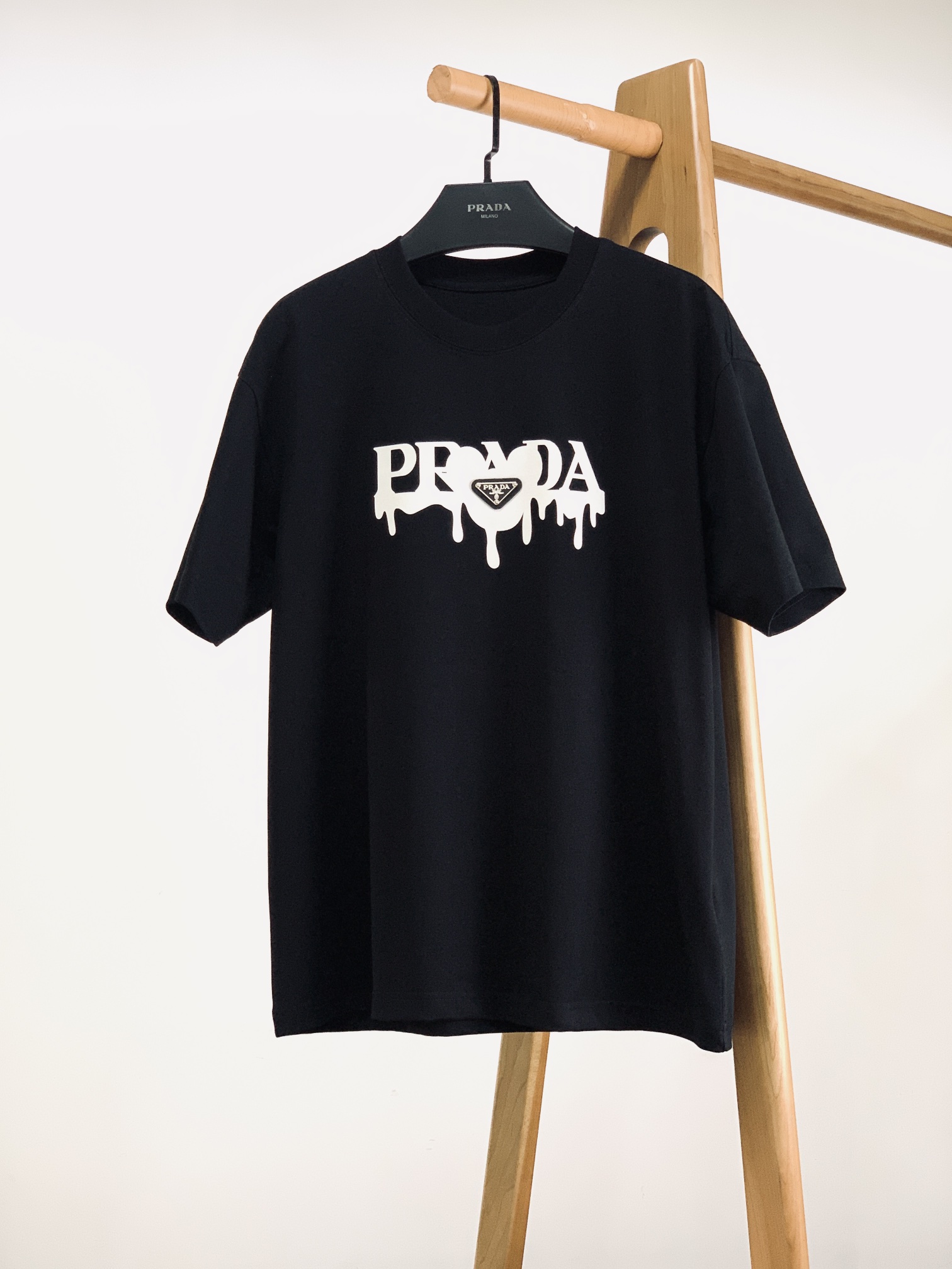 Prada Clothing T-Shirt Printing Unisex Cotton Fall Collection Fashion Short Sleeve