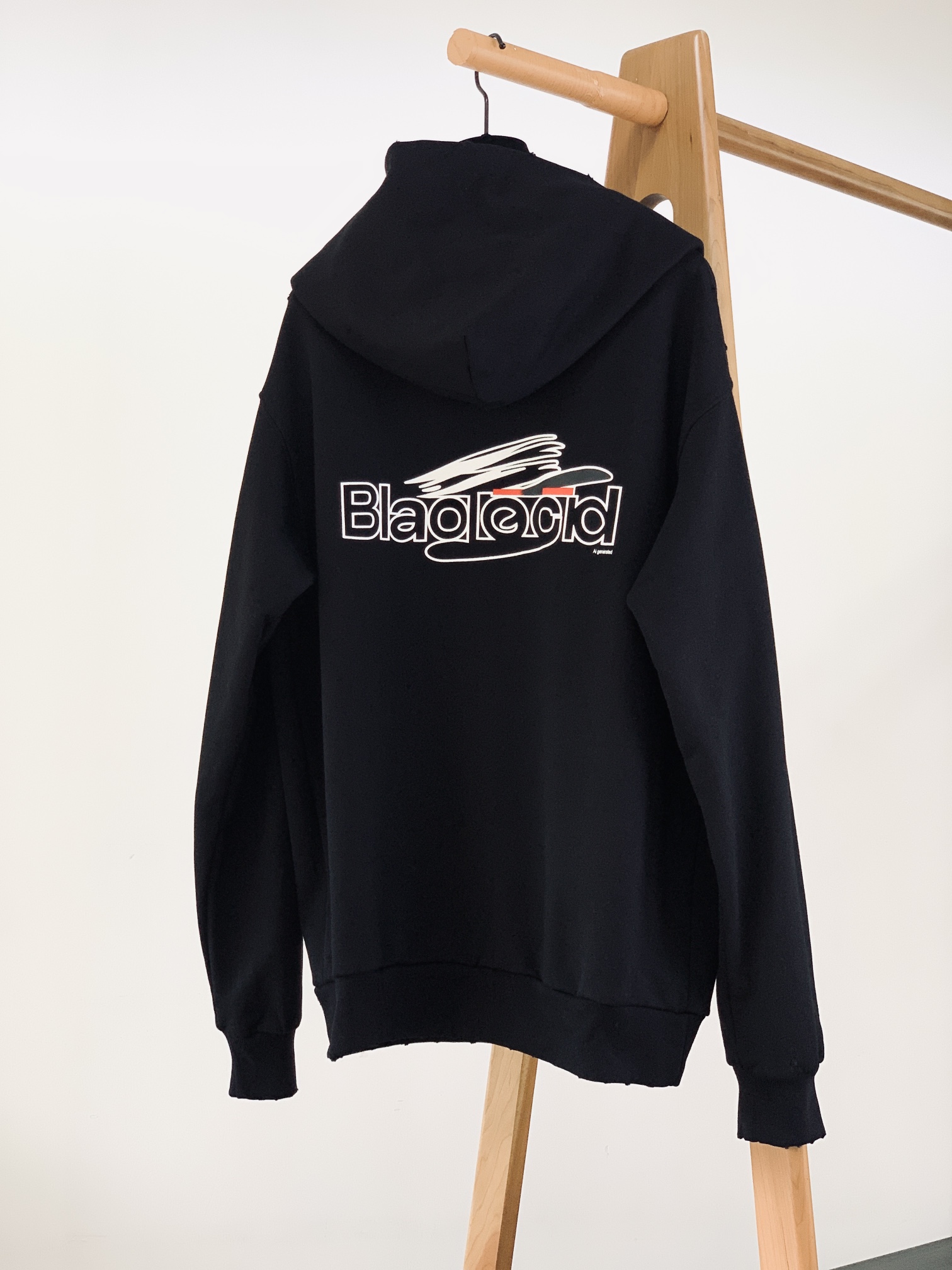 巴黎世家2024FW秋冬新品AIGENERATEDHOODIE系列连帽卫衣前后面左右袖釆用新LOGO印花