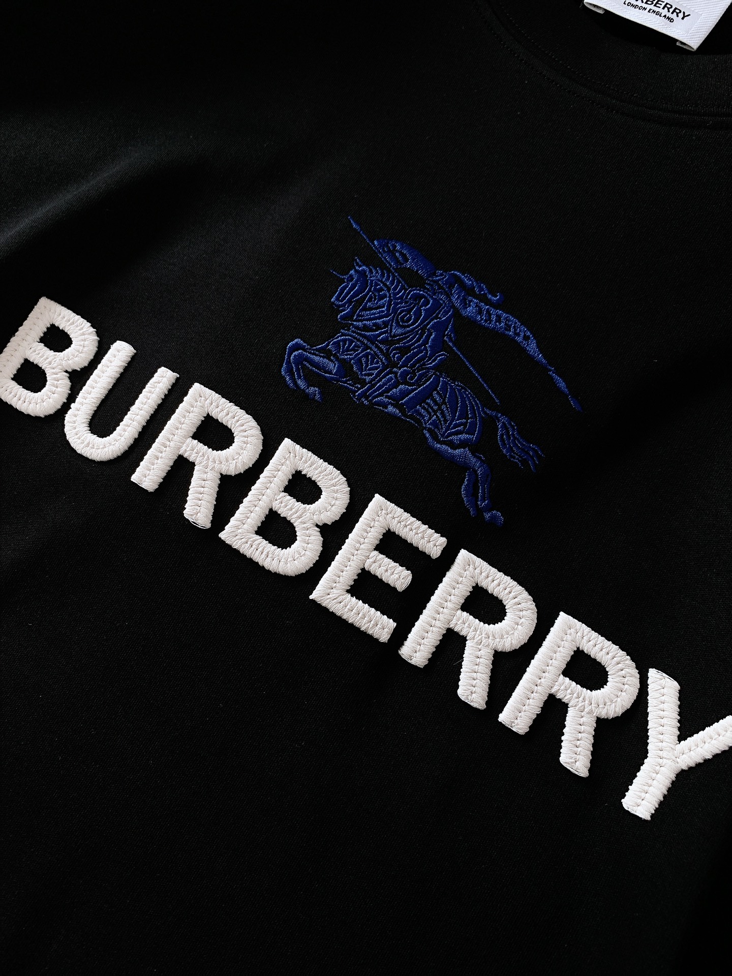 Burberry巴宝莉2024FW早秋新品加厚圆领打底T恤立体感logo微廓形半袖打底T恤定制专柜加厚匹