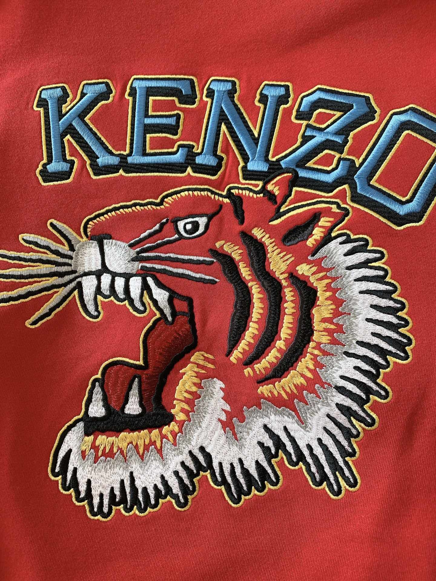 Kenzo 高田肾三 VARSITY TIGER系列 全新虎首涂鸦刺绣圆领卫衣。情侣款男女同款。这“V