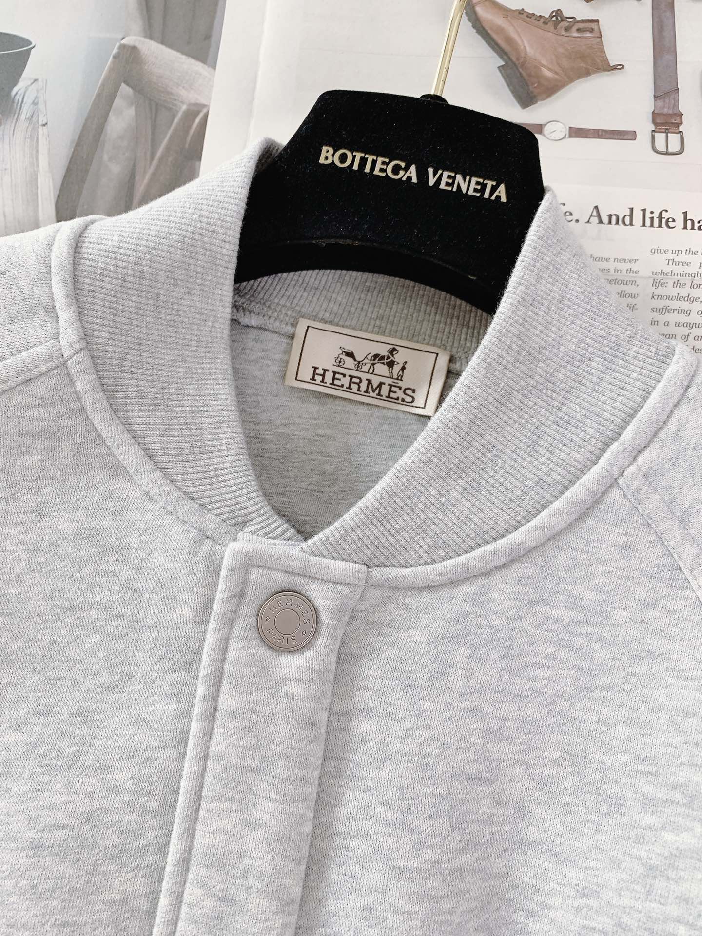 Hermès Grey Cotton Blend Bomber Jacket - Comfortable & Stylish Outerwear 4 i1740582081 5865 0