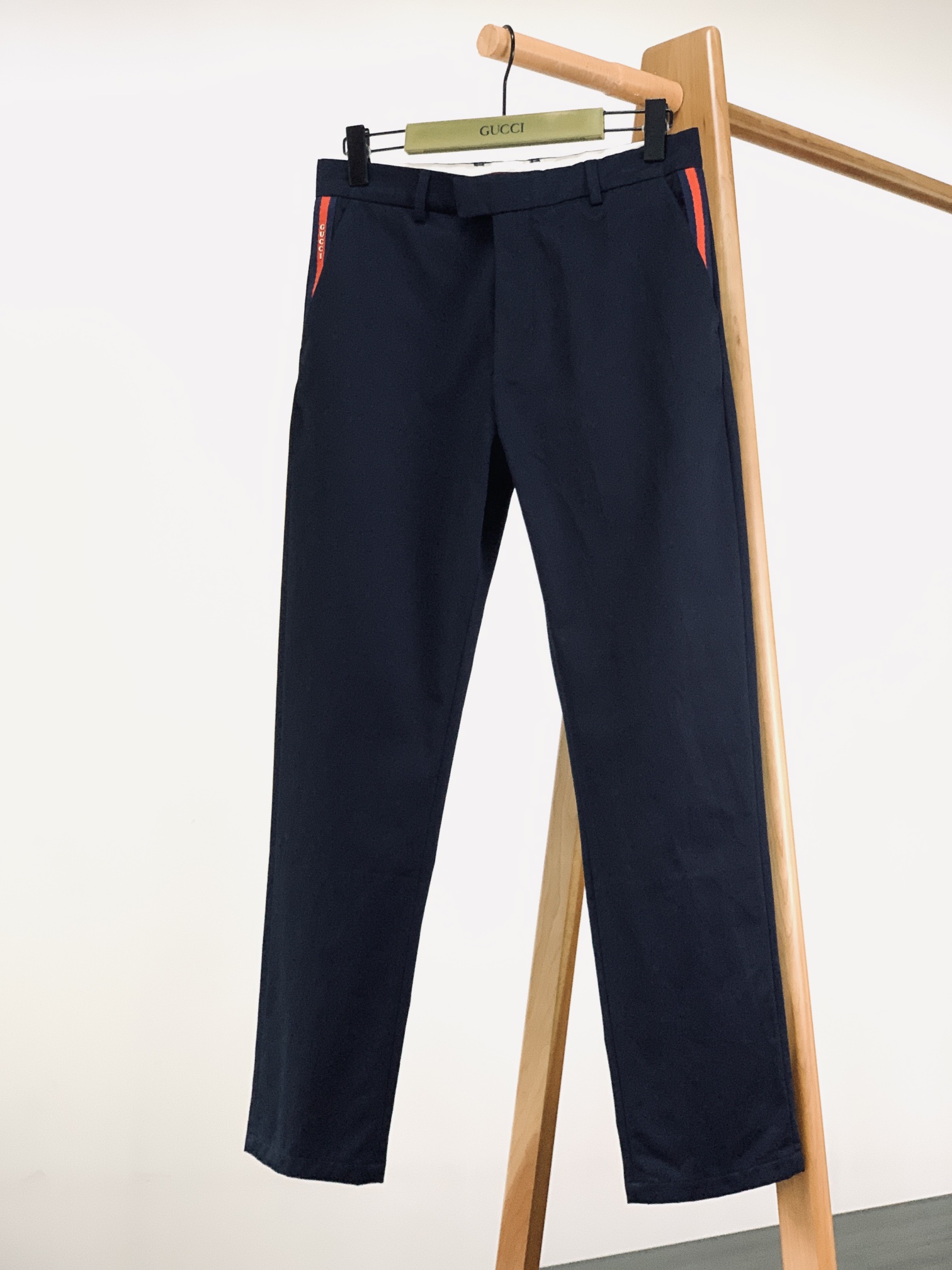 Gucci Men's Cotton Twill Pants with Side Stripe - Casual Style