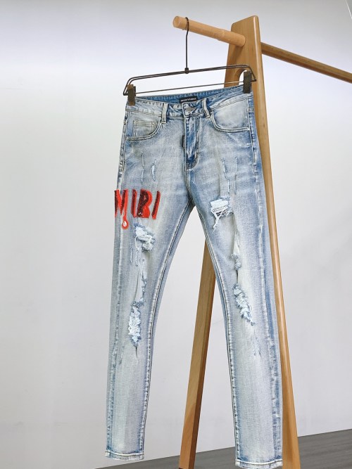 Emporio Armani x Amiri 2025SS Denim Jeans - Distressed Light Blue 1 Emporio Armani x Amiri 2025SS Denim Jeans - Distressed Light Blue