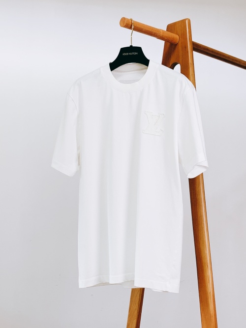 Louis Vuitton 2025SS Crew Neck T-Shirt Minimalist Style Patchwork Embroidery