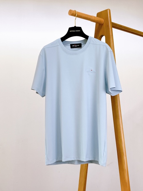 Kiton Men's Premium Light Blue Crew Neck T-Shirt - SS25 Collection 1 Kiton Men's Premium Light Blue Crew Neck T-Shirt - SS25 Collection