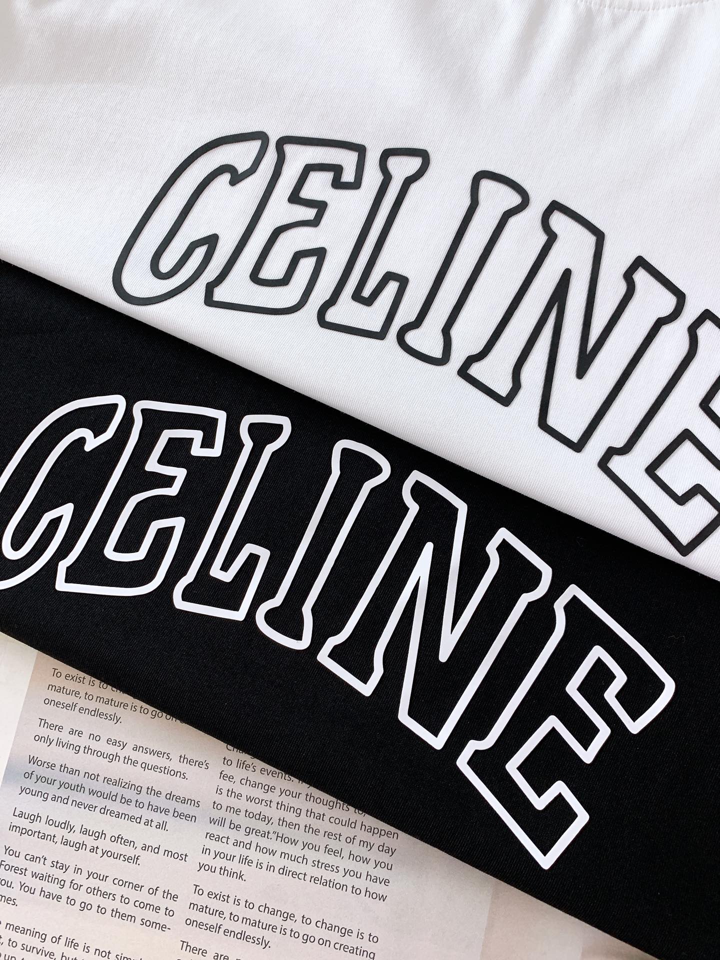 Celine 2025SS Men's White Cotton Short Sleeve T-Shirt with Logo - Summer Style 10 i1751024116 2672 7