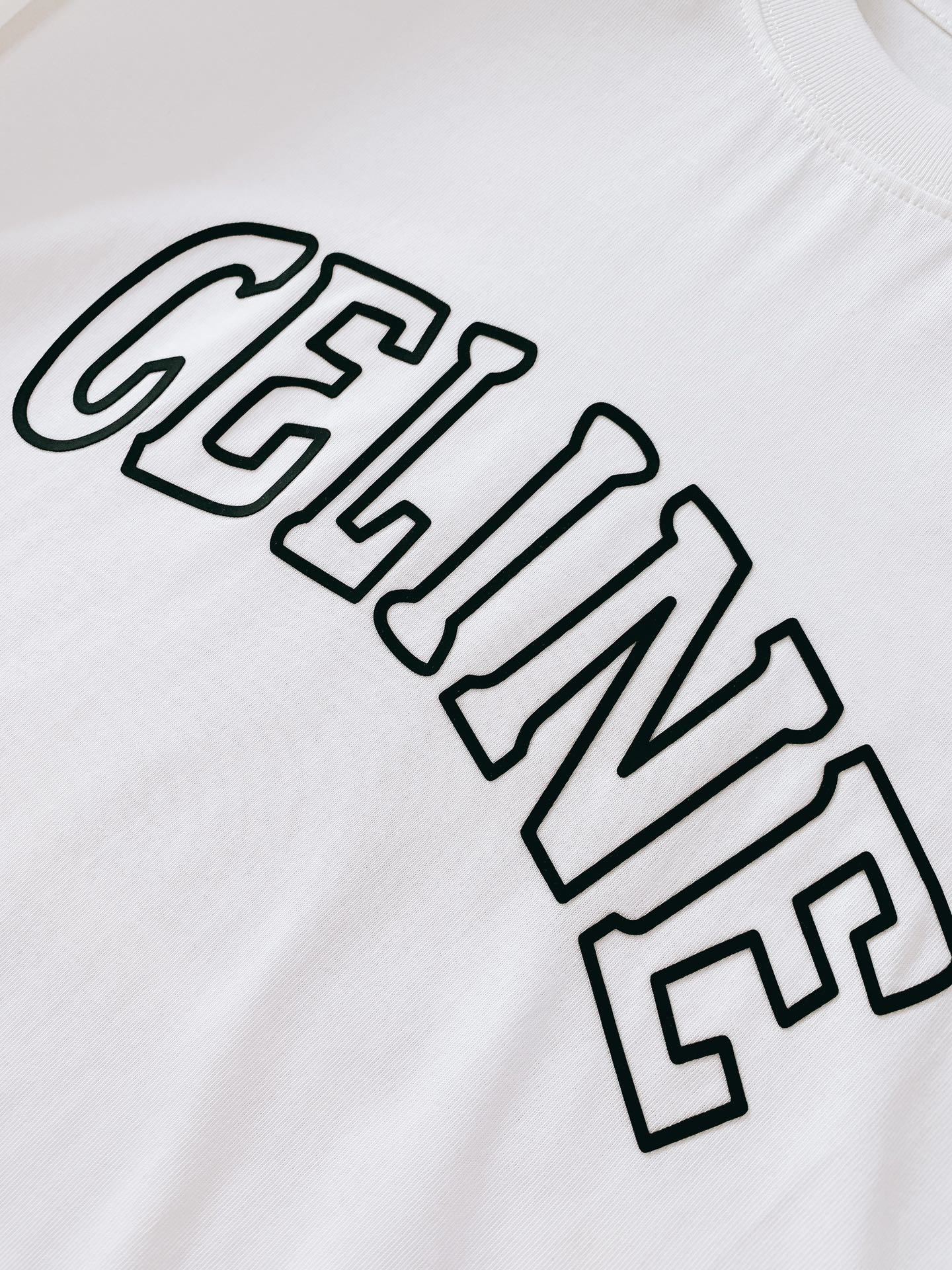 Celine 2025SS Men's White Cotton Short Sleeve T-Shirt with Logo - Summer Style 5 i1751024116 699 3