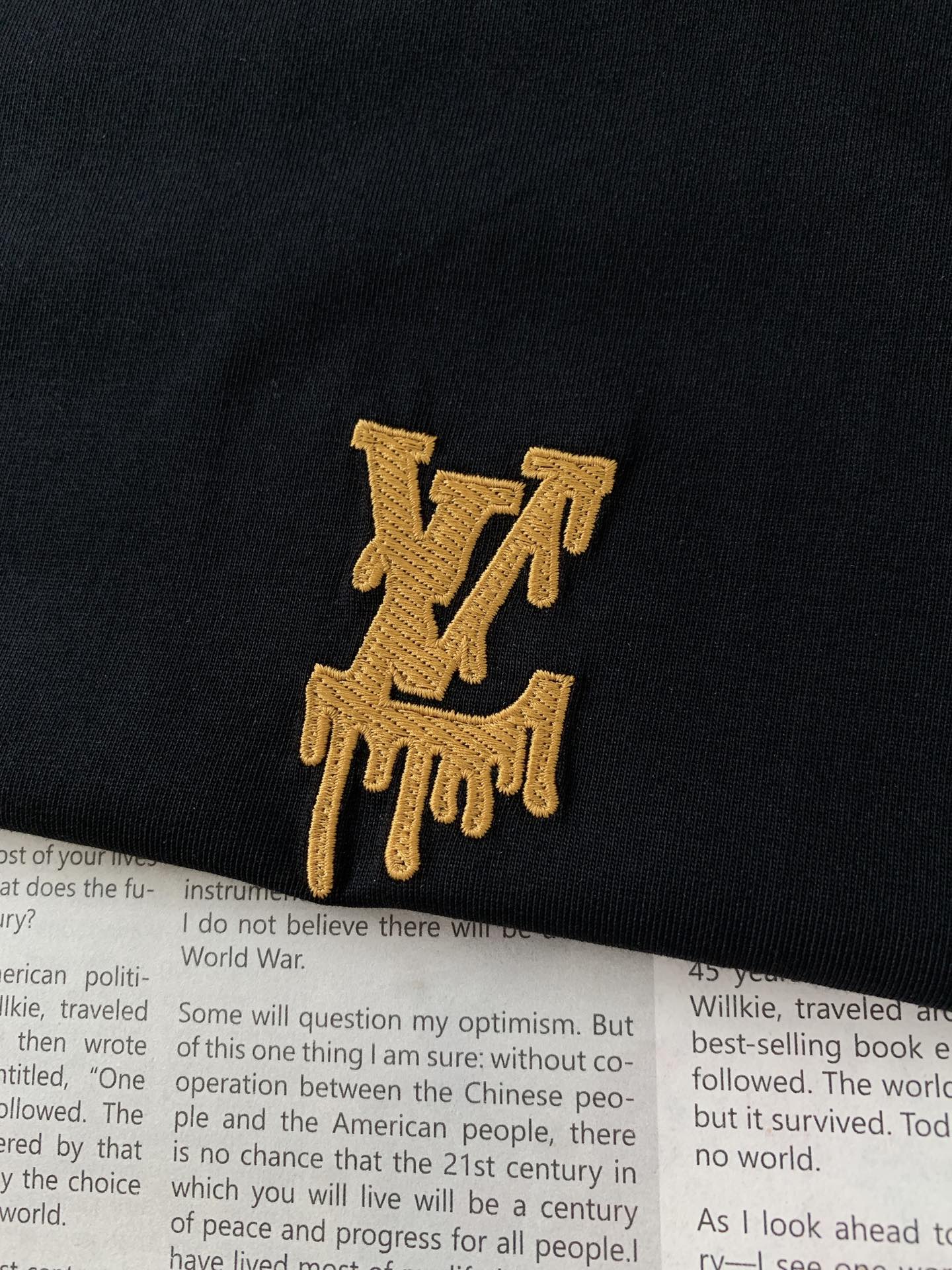 Louis Vuitton 2025SS Men's Black T-Shirt with Embroidered Logo - S to XXL 6 i1751024293 451 0