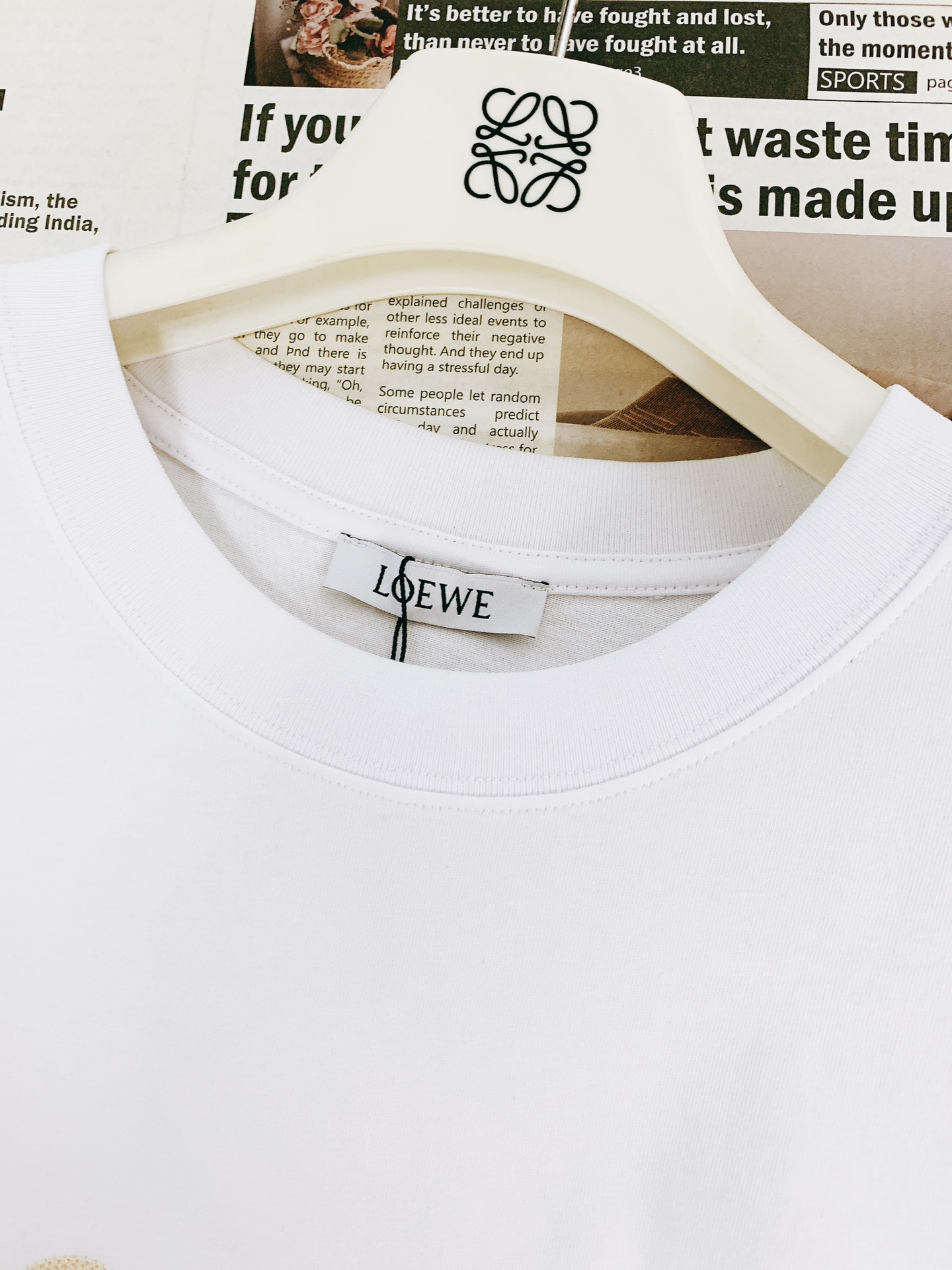 Loewe 2025SS Men's White Cotton T-Shirt with Embroidered Logo,S - XL 4 i1751025540 2699 2