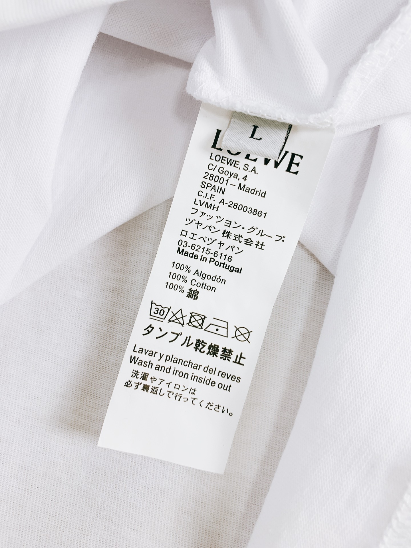 Loewe 2025SS Men's White Cotton T-Shirt with Embroidered Logo,S - XL 8 i1751025540 7400 7