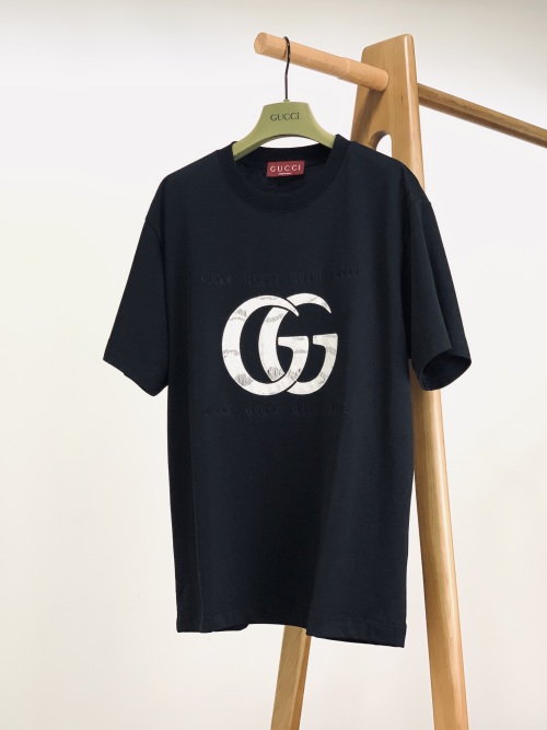 Gucci 2025SS Embroidered Logo T-Shirt - High Quality Cotton Fabric