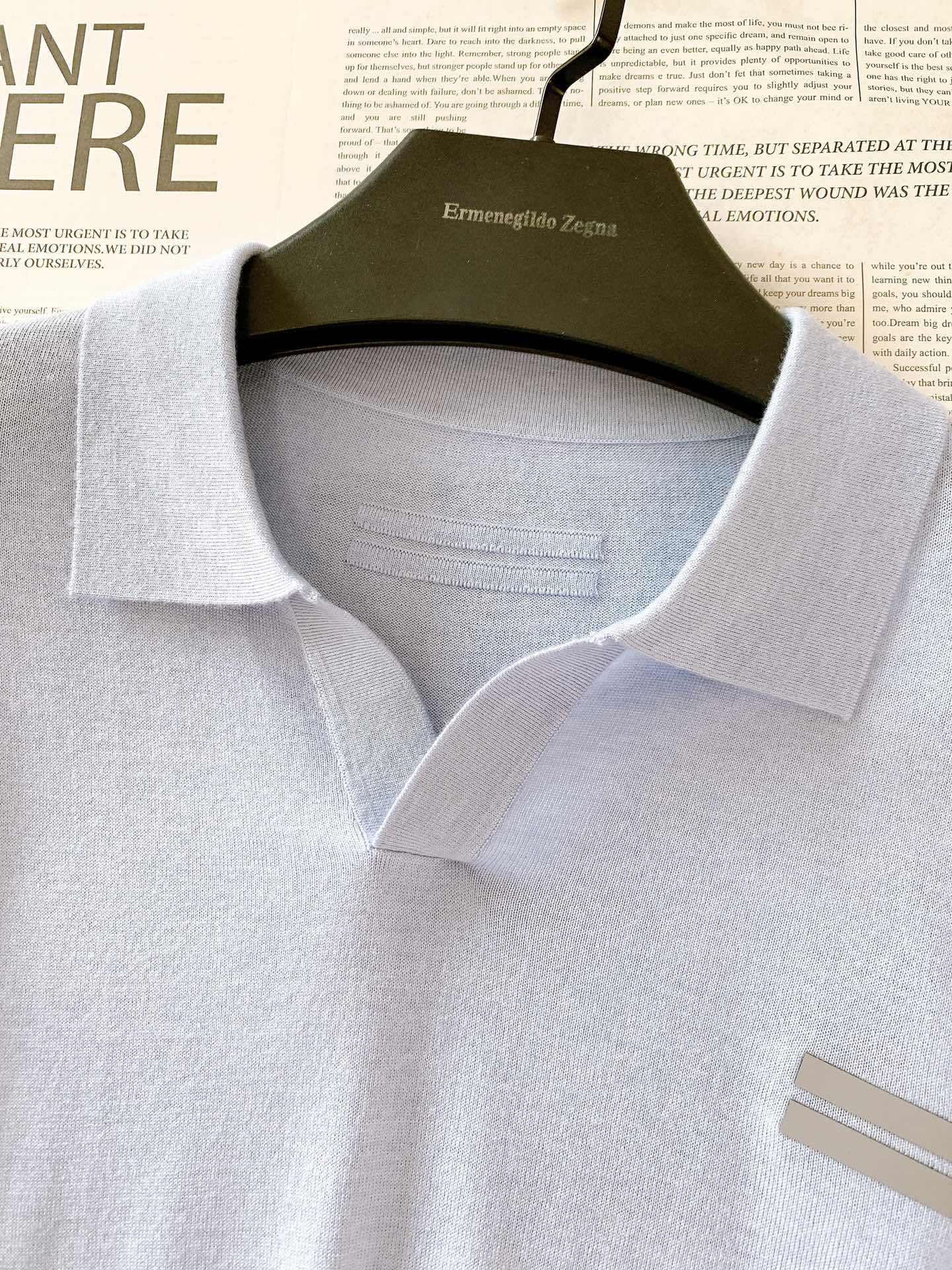 Ermenegildo Zegna杰尼亚 2025FW早秋新品 男款混纺Stoll机织造肌理改良POlO
