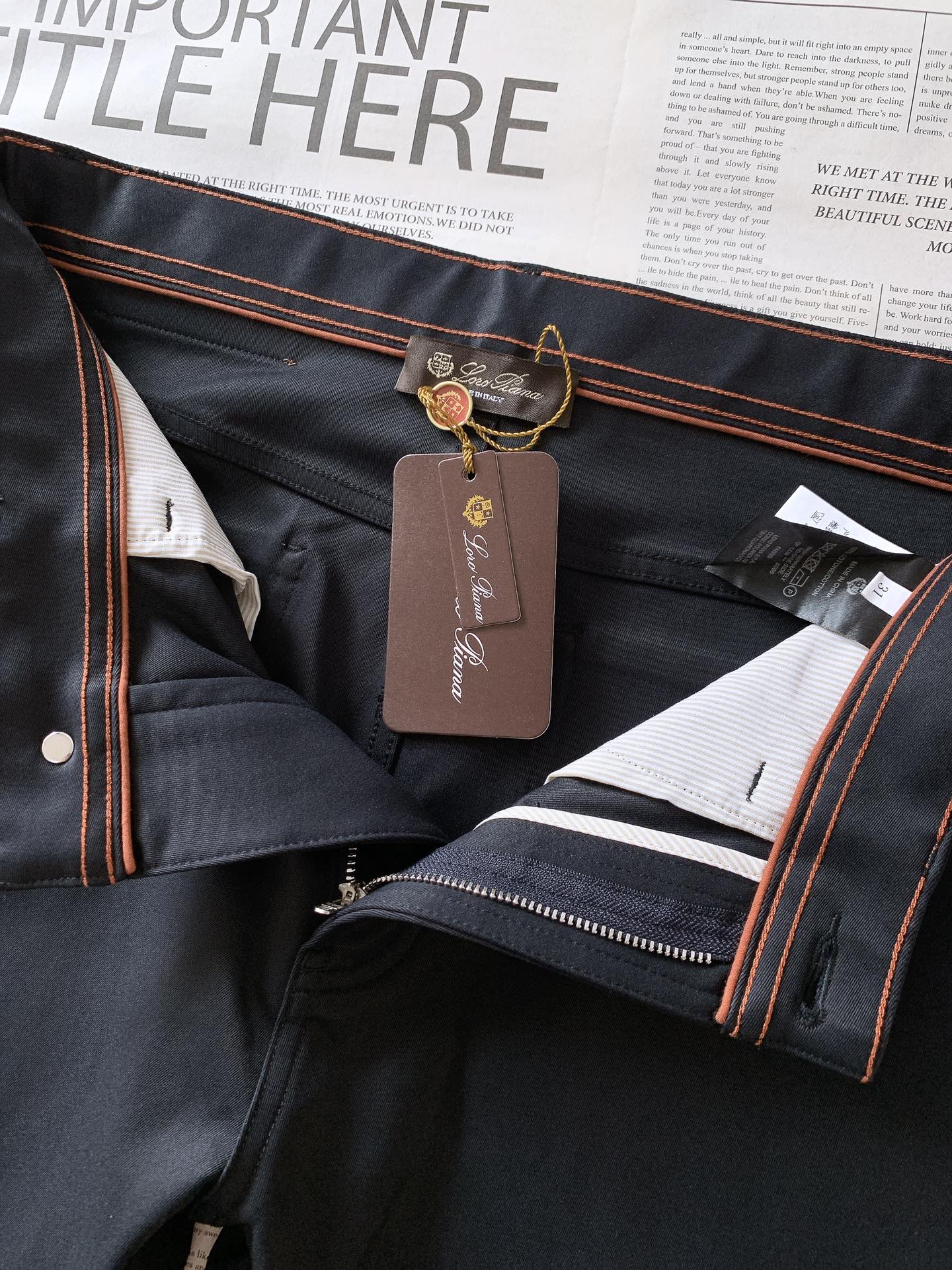 LoroPiana L.P FW早秋新品 商务休闲裤，臻选优质面料打造，贴身舒适，独特设计，缔造简约线条
