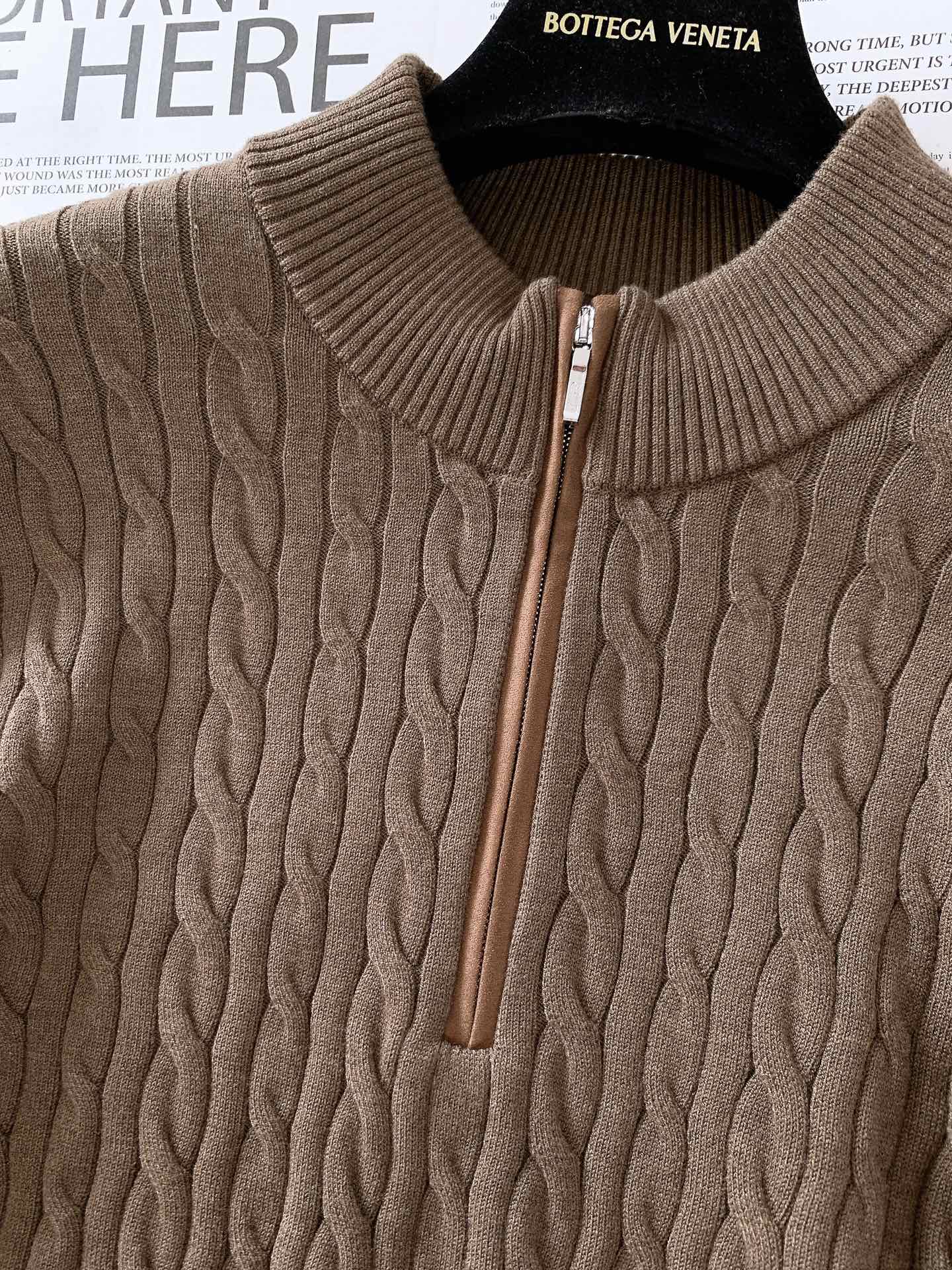 LoroPiana L.P FW秋冬新品 半拉链针织衫｜意式奢华的“温暖优雅学”意大利原产的顶级针织面料
