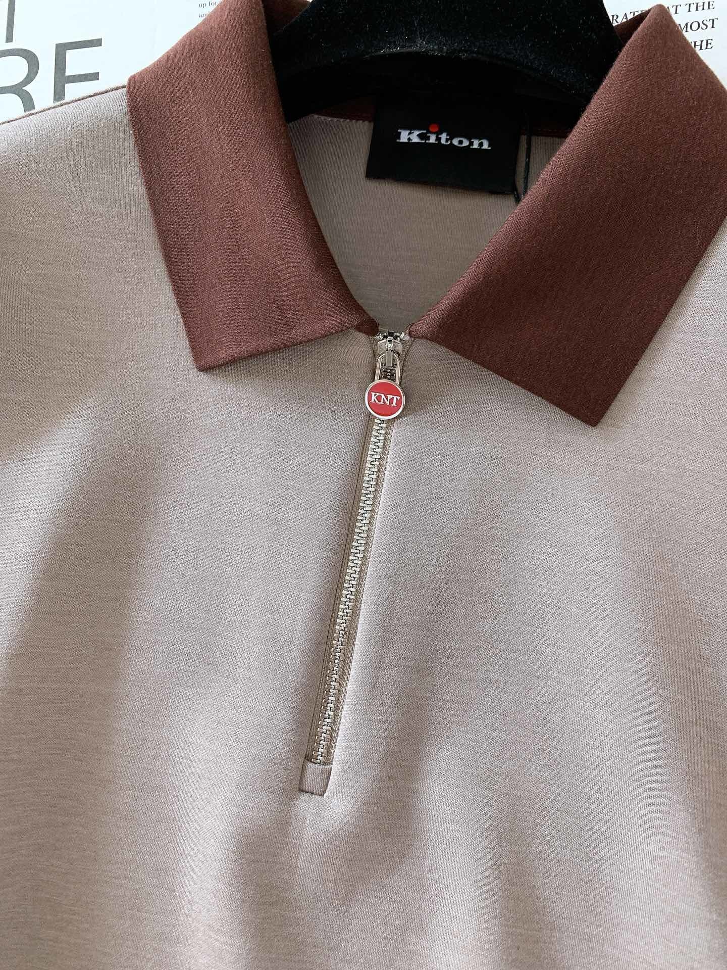 Kiton 奇顿 2025FW早秋新品 半拉链打底衫|那不勒斯的奢级「内搭哲学」撞色领型利落有型,半拉链