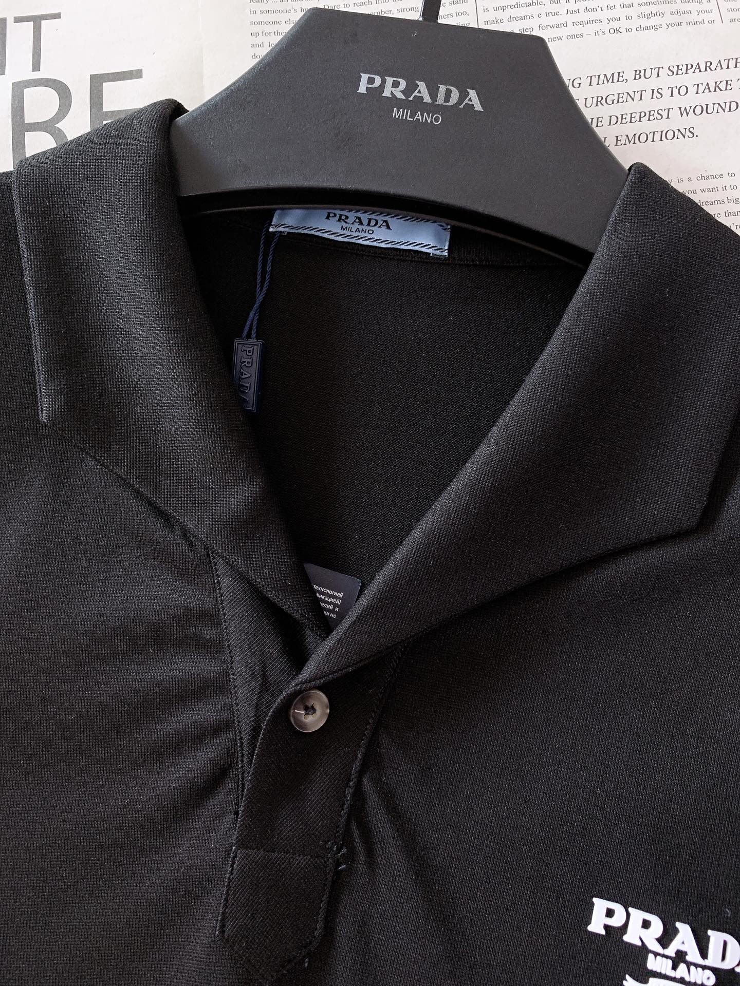 Prada 普拉达 2026SS春夏新品 男士古巴领Polo衫✨高支珠地棉面料，透气抗皱，亲肤不闷汗，上