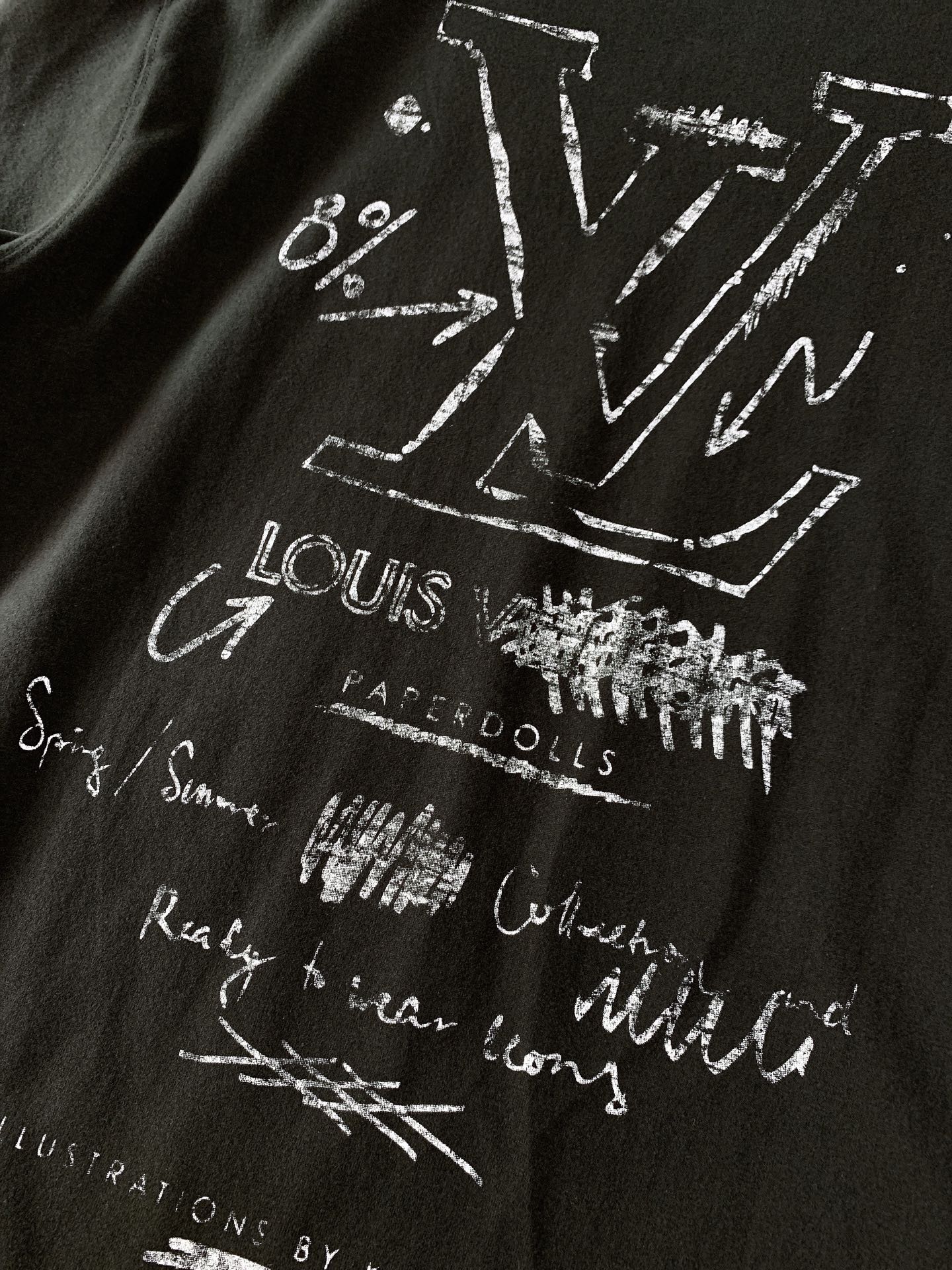 LouisVuitton 路易威登 2026SS春夏新品涂鸦做旧T恤。甄选高支高密亲肤棉面料，软糯透气，