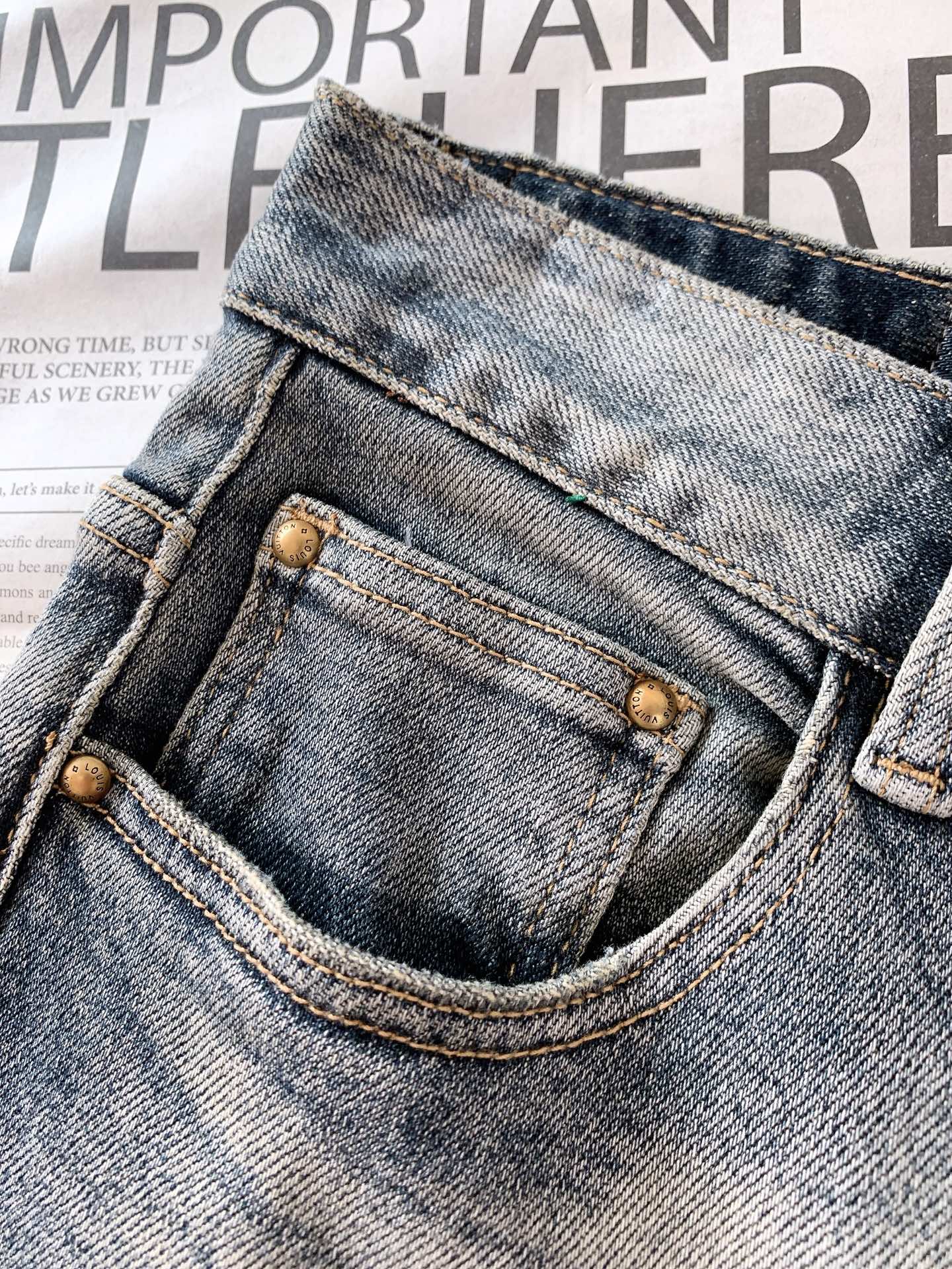LouisVuitton 路易威登 2026SS早春新品复古做旧渐变牛仔裤👖精选12oz重磅高支丹宁牛仔