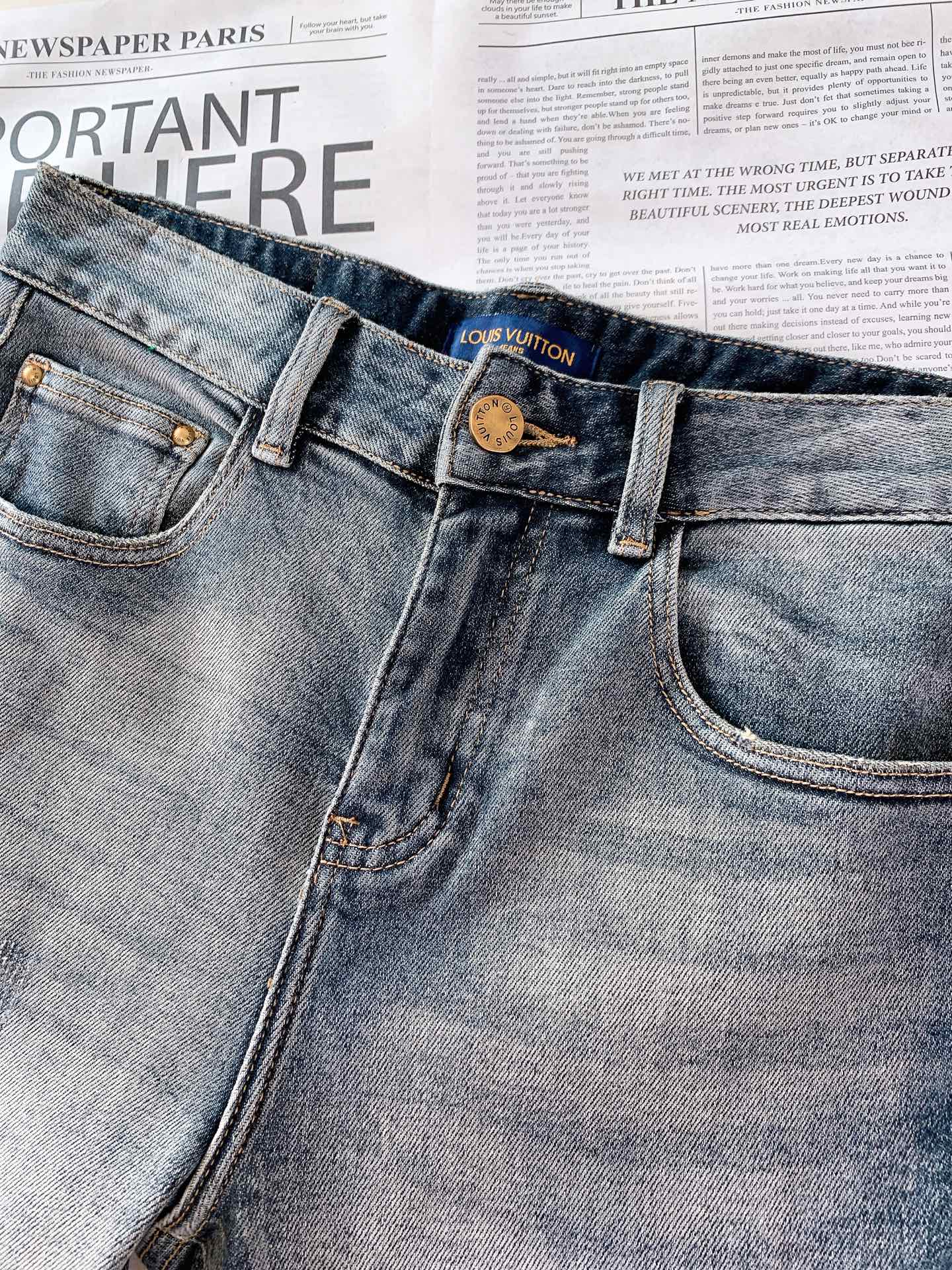 LouisVuitton 路易威登 2026SS早春新品复古做旧渐变牛仔裤👖精选12oz重磅高支丹宁牛仔