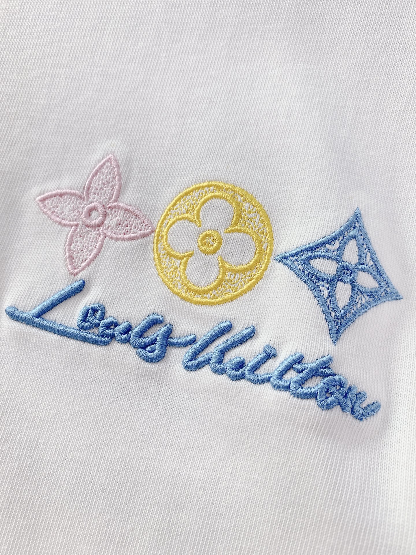 LouisVuitton 路易威登 2026SS春夏新品彩色老花刺绣短袖T恤。高克重重磅纯棉，软糯亲肤，