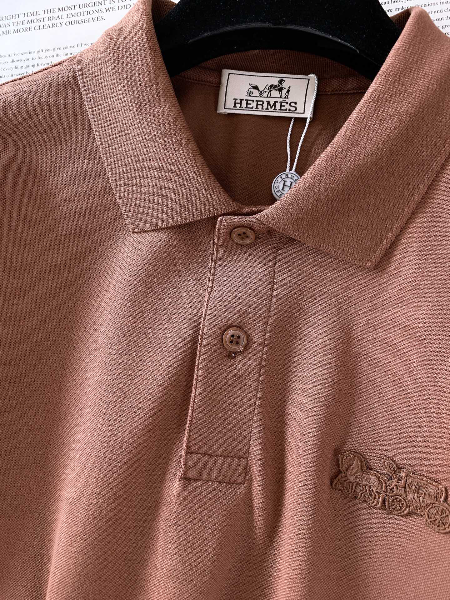 Hermès 爱马仕 2026SS春夏新品 翻领POLO短袖材质 面料：液氨莱卡珠地94% SuPima