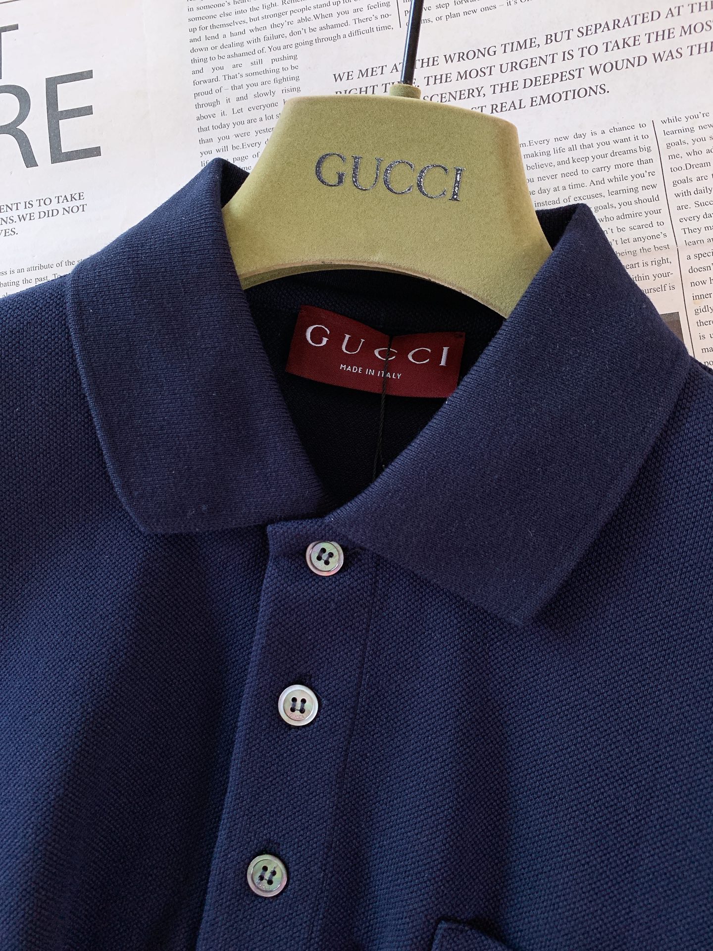 Gucci 古驰 2026SS春夏新品经典马衔扣刺绣Polo衫全新上架轻奢Polo短袖。精选高密珠地纯棉