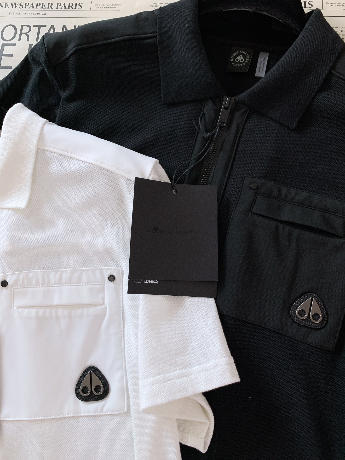 MOOSE KNUCKLES 剪刀✂️ 2026SS春夏新品半拉链机能Polo👕采用珠地网眼棉与机能面料